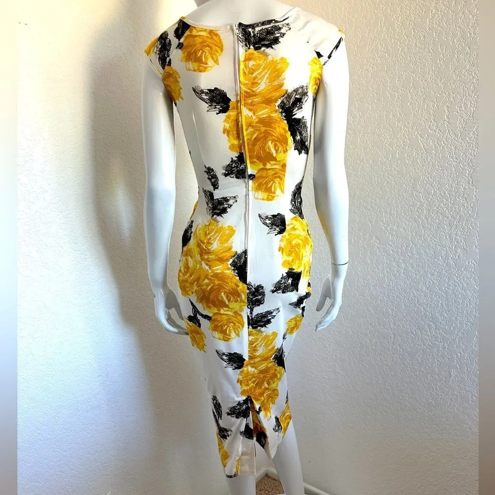 Floral Yellow and Black Dress - Picture 5 of 11